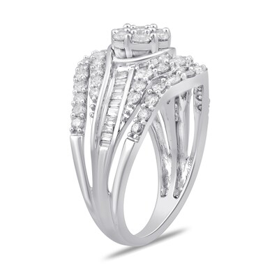 1.49 CT. T.W. Multi-Diamond Multi-Row Ring in 10K White Gold