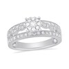 Thumbnail Image 0 of 0.50 CT. T.W. Multi-Diamond Vintage-Style Triple Row Ring in 10K White Gold