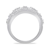 Thumbnail Image 2 of 0.32 CT. T.W. Diamond Square and Marquise Frames Vintage-Style Triple Row Band in 14K White Gold