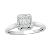 0.29 CT. T.W. Emerald-Shaped Multi-Diamond Frame Engagement Ring in 10K White Gold