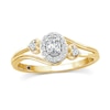 Thumbnail Image 0 of 0.20 CT. T.W. Oval Diamond Frame Heart Sides Bypass Promise Ring in 10K Gold