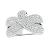 Thumbnail Image 0 of 1.06 CT. T.W. Diamond Multi-Row Crossover Ring in 14K White Gold