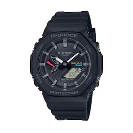 Men's Casio G-Shock Classic Solar Powered Black Resin Strap Watch with Black Dial (Model: GAB2100-1A)