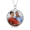 Thumbnail Image 0 of Medium Engravable Photo Diamond-Cut Edge Medallion Pendant in Sterling Silver (1 Image and 3 Lines)