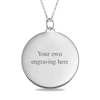 Thumbnail Image 3 of Medium Engravable Photo Diamond-Cut Edge Medallion Pendant in Sterling Silver (1 Image and 3 Lines)