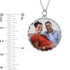 Thumbnail Image 4 of Medium Engravable Photo Diamond-Cut Edge Medallion Pendant in Sterling Silver (1 Image and 3 Lines)