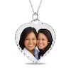 Thumbnail Image 0 of Engravable Photo Diamond-Cut Edge Heart Pendant in Sterling Silver (1 Image and 3 Lines)