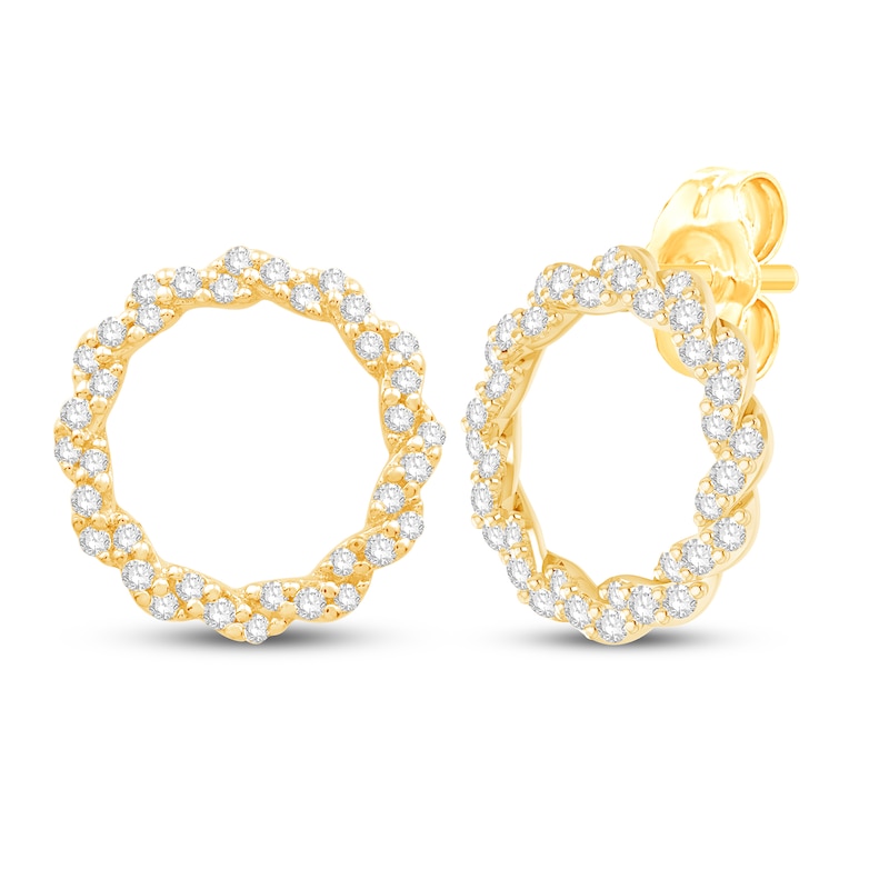 Circle of Gratitude® Collection 0.23 CT. T.W. Diamond Twist Stud Earrings in 10K Gold