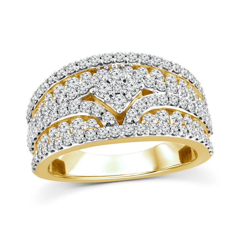 1.52 CT. T.W. Diamond Multi-Row Engagement Ring in 14K Gold