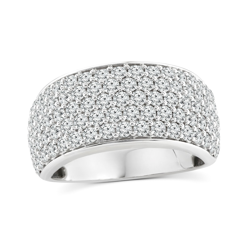 2.03 CT. T.W. Diamond Multi-Row Anniversary Band in 14K White Gold