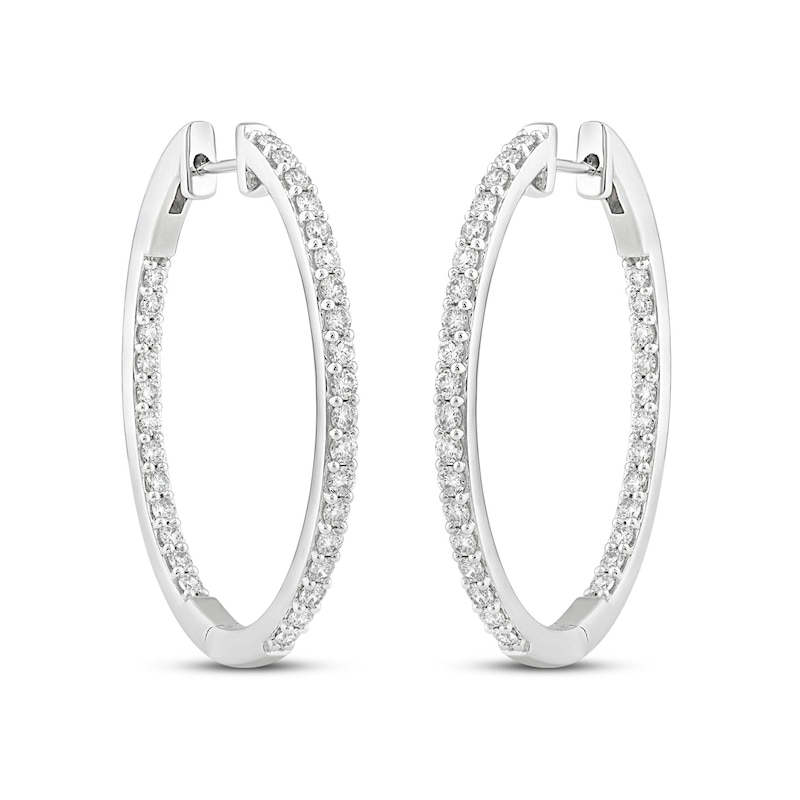 2.03 CT. T.W. Diamond Inside-Out Hoop Earrings in 14K Gold