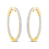 Thumbnail Image 1 of 2.03 CT. T.W. Diamond Inside-Out Hoop Earrings in 14K Gold