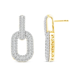 2.54 CT. T.W. Diamond Chain Link Drop Earrings in 14K Gold