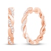 Thumbnail Image 0 of Circle of Gratitude® Collection 0.09 CT. T.W. Diamond and Polished Twist Hoop Earrings in 10K Rose Gold