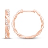 Thumbnail Image 2 of Circle of Gratitude® Collection 0.09 CT. T.W. Diamond and Polished Twist Hoop Earrings in 10K Rose Gold