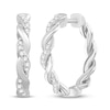 Thumbnail Image 0 of Circle of Gratitude® Collection 0.09 CT. T.W. Diamond and Polished Twist Hoop Earrings in Sterling Silver