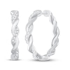 Thumbnail Image 0 of Circle of Gratitude® Collection 0.23 CT. T.W. Diamond and Polished Twist Hoop Earrings in Sterling Silver