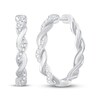 Thumbnail Image 0 of Circle of Gratitude® Collection 0.23 CT. T.W. Diamond and Polished Twist Hoop Earrings in Sterling Silver