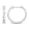 Thumbnail Image 1 of Circle of Gratitude® Collection 0.23 CT. T.W. Diamond and Polished Twist Hoop Earrings in Sterling Silver