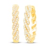 Thumbnail Image 1 of Circle of Gratitude® Collection 0.18 CT. T.W. Diamond Twist Hoop Earrings in 10K Gold
