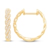 Thumbnail Image 2 of Circle of Gratitude® Collection 0.18 CT. T.W. Diamond Twist Hoop Earrings in 10K Gold