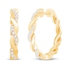 Thumbnail Image 0 of Circle of Gratitude® Collection 0.09 CT. T.W. Diamond and Polished Twist Hoop Earrings in 10K Gold