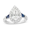Thumbnail Image 0 of TRUE Lab-Created Diamonds by Vera Wang Love 2.15 CT. T.W. Pear-Shaped Frame Engagement Ring in 14K White Gold (F/VS2)