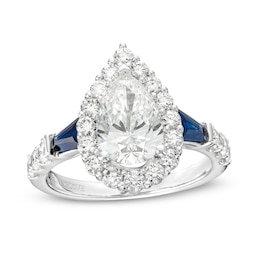 TRUE Lab-Created Diamonds by Vera Wang Love 2.17 CT. T.W. Pear-Shaped Frame Engagement Ring in 14K White Gold (F/VS2)