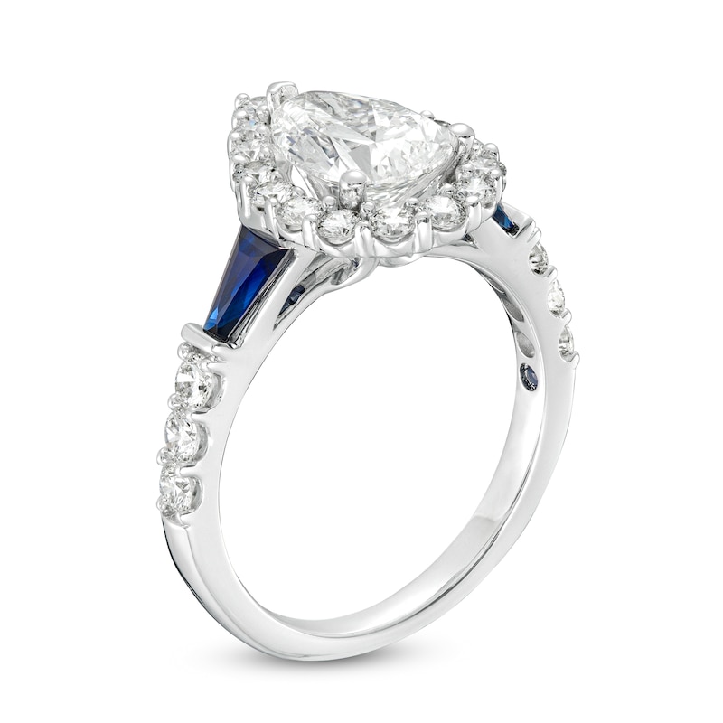TRUE Lab-Created Diamonds by Vera Wang Love 2.15 CT. T.W. Pear-Shaped Frame Engagement Ring in 14K White Gold (F/VS2)