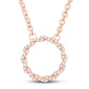 Thumbnail Image 1 of Circle of Gratitude® Collection 0.12 CT. T.W. Diamond Small Twist Necklace in 10K Rose Gold – 19"