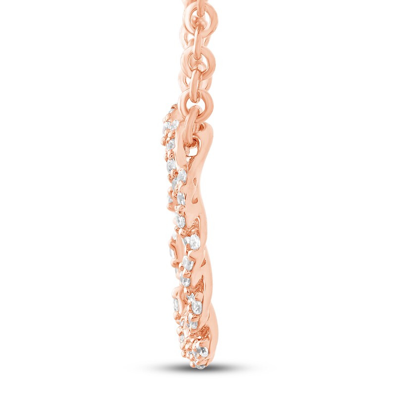 Main Image 3 of Circle of Gratitude® Collection 0.12 CT. T.W. Diamond Small Twist Necklace in 10K Rose Gold – 19"