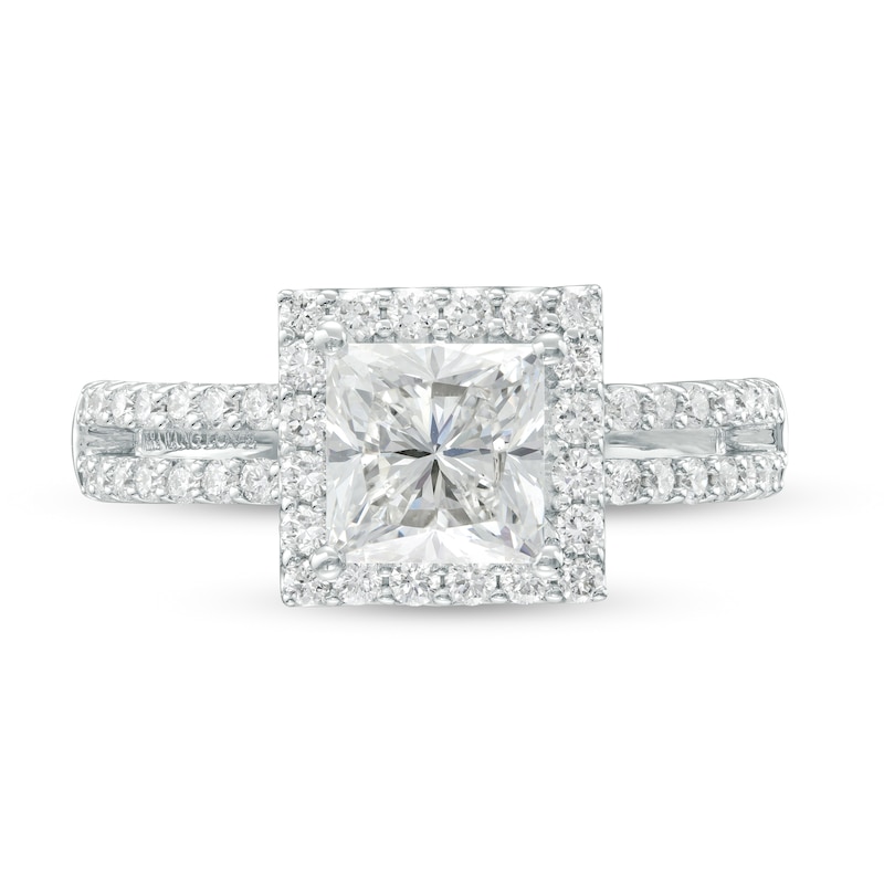 TRUE Lab-Created Diamonds by Vera Wang Love 1.95 CT. T.W. Square Frame Engagement Ring in 14K White Gold (F/VS2)