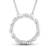 Thumbnail Image 1 of Circle of Gratitude® Collection 0.23 CT. T.W. Diamond and Polished Twist Necklace in 10K White Gold – 19"