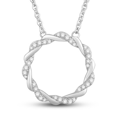 Circle of Gratitude® Collection 0.23 CT. T.W. Diamond and Polished Twist Necklace in 10K Gold – 19