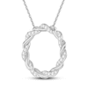 Thumbnail Image 1 of Circle of Gratitude® Collection 0.23 CT. T.W. Diamond and Polished Twist Necklace in 10K White Gold – 19"