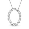 Thumbnail Image 4 of Circle of Gratitude® Collection 0.23 CT. T.W. Diamond and Polished Twist Necklace in 10K White Gold – 19"