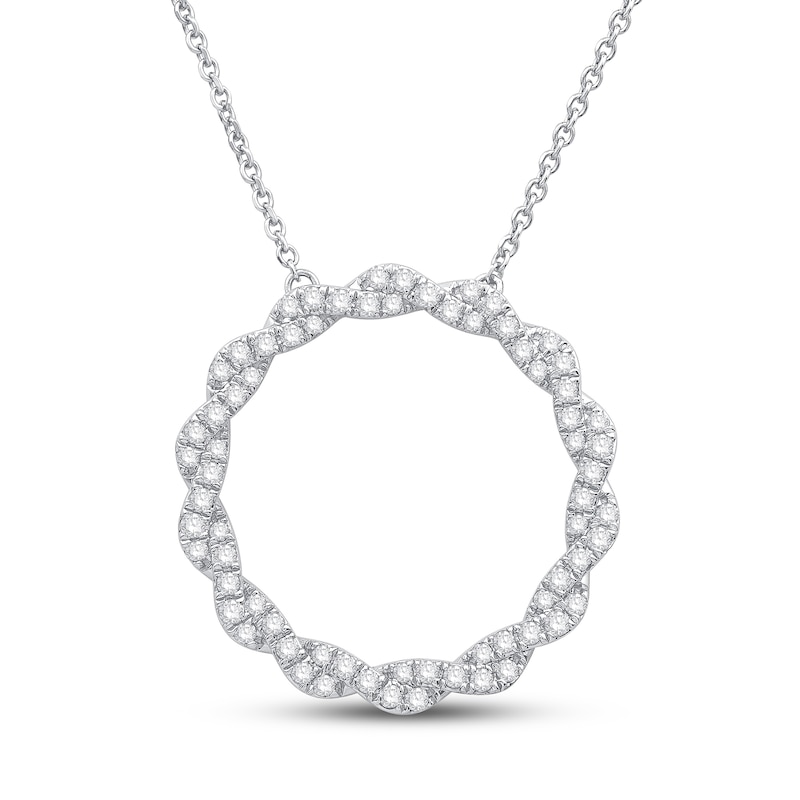 Circle of Gratitude® Collection CT. T.W. Diamond Twist Necklace in 10K Gold – 19