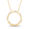 Thumbnail Image 1 of Circle of Gratitude® Collection 0.23 CT. T.W. Diamond and Polished Twist Necklace in 10K Gold – 19"