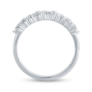 0.33 CT. T.W. Baguette and Round Zig-Zag Band in 14K White Gold
