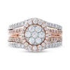 1.50 CT. T.W. Multi-Diamond Frame Split Shank Multi-Row Ring in 14K Two-Tone Gold