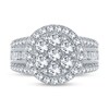 2.00 CT. T.W. Multi-Diamond Frame Triple Row Ring in 14K White Gold