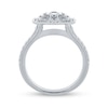 2.00 CT. T.W. Multi-Diamond Frame Triple Row Ring in 14K White Gold