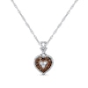 Thumbnail Image 1 of 0.65 CT. T.W. Champagne and White Multi-Diamond Double Frame Heart Pendant in 10K White Gold