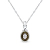 Thumbnail Image 1 of 0.65 CT. T.W. Champagne and White Multi-Diamond Double Frame Oval Pendant in 10K White Gold