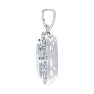 0.50 CT. T.W. Baguette and Round Diamond Double Frame Pendant in 14K White Gold