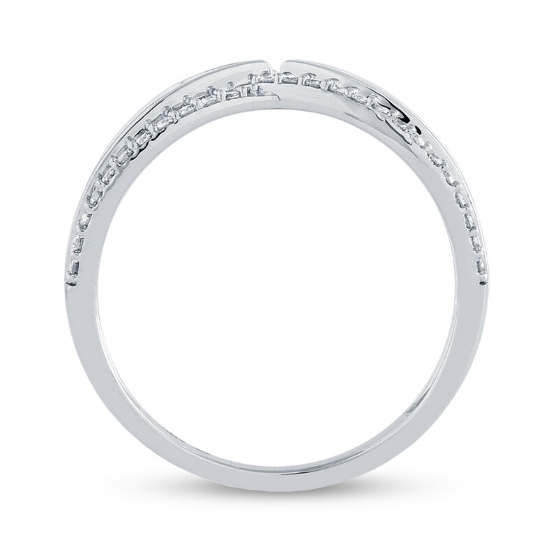 Main Image 2 of 0.50 CT. T.W. Baguette and Round Diamond Triple Row Twist Ring in 14K White Gold