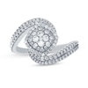 Thumbnail Image 0 of 0.75 CT. T.W. Cushion-Shaped Multi-Diamond Frame Tilted Bypass Ring in 10K White Gold