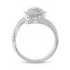 Thumbnail Image 1 of 0.75 CT. T.W. Cushion-Shaped Multi-Diamond Frame Tilted Bypass Ring in 10K White Gold