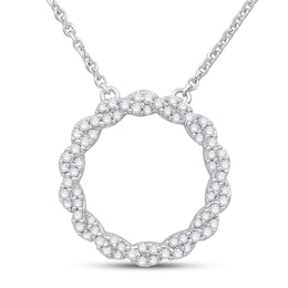 Circle of Gratitude® Collection 0.23 CT. T.W. Diamond Medium Twist Necklace in 10K White Gold – 19&quot;