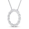 Thumbnail Image 2 of Circle of Gratitude® Collection 0.23 CT. T.W. Diamond Medium Twist Necklace in 10K White Gold – 19"